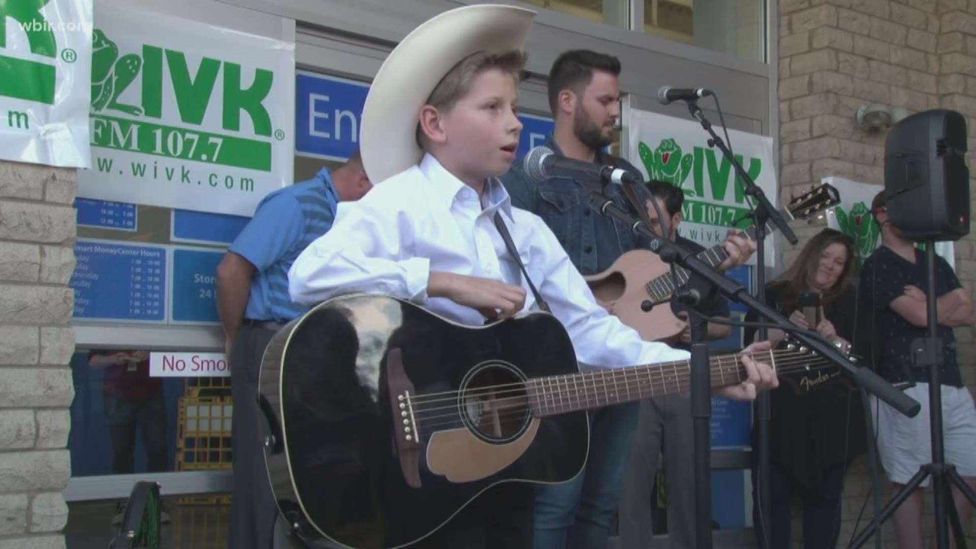 The 11-year-old first made his debut in a viral video where he sang his heart out at an Illinois Walmart. This week he was at a Knoxville Walmart singing his new single, "Famous"