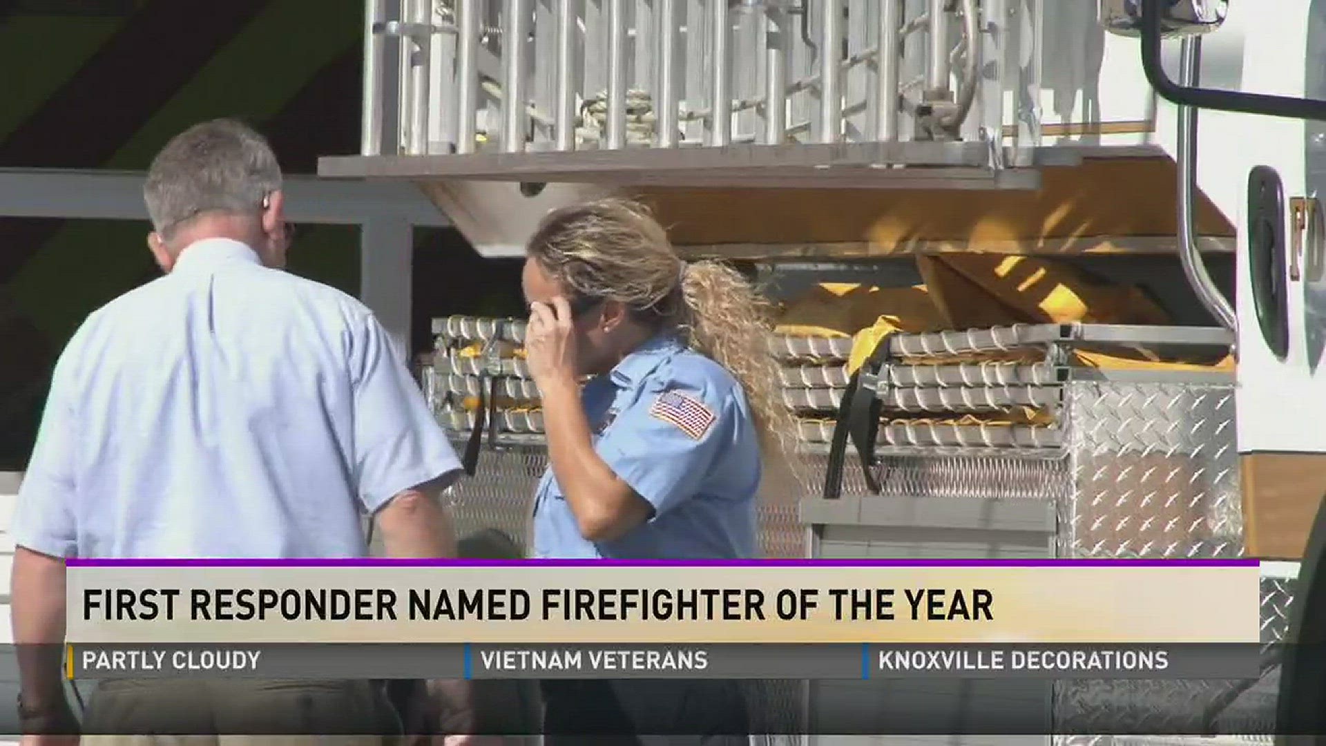 Allison Tipton won the best firefighter of the year award at the Insurance Professionals of Greater Knoxville awards banquet.