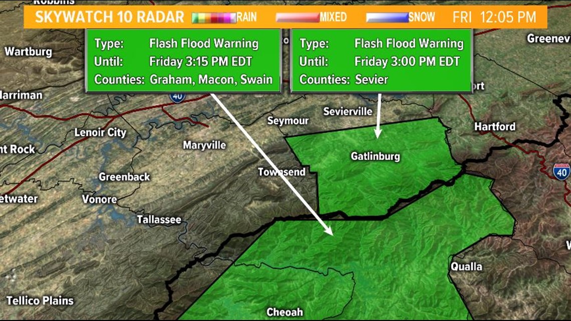 A Flash Flood Warning for Sevier County until 3 PM | wbir.com