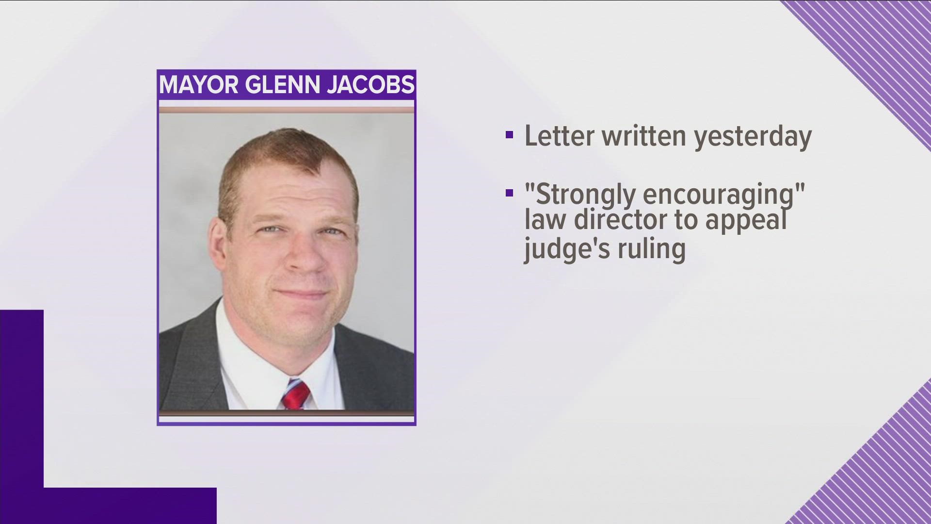 Knox County Mayor Glenn Jacobs is calling for legal action against the federal judge that ordered the mask mandate in Knox County Schools.