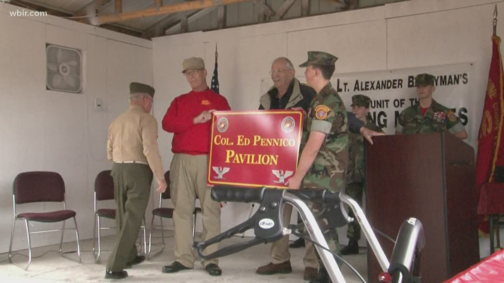 The Young Marines group in Knoxville dedicated a pavilion in the former colonel's name.