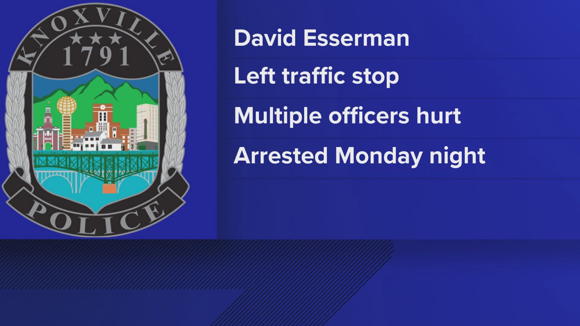 The Knoxville Police Department said David Esserman was arrested and a search of his car revealed around 350 grams of marijuana and around $40,000.