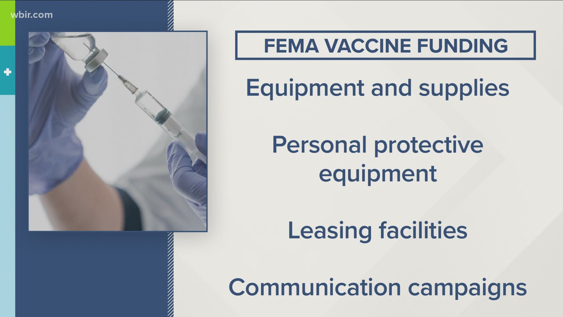 The federal emergency management agency says the state can use the money to pay for its vaccine program. That includes things like equipment and supplies.