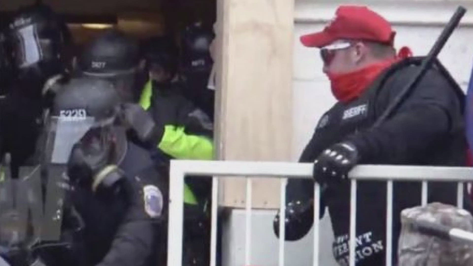 A man who was employed as a deputy when he assaulted police officers protecting the U.S. Capitol from a mob of Donald Trump supporters has been sentenced to prison.
