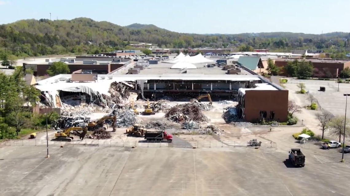 Check out this picture of the Town East Mall construction.