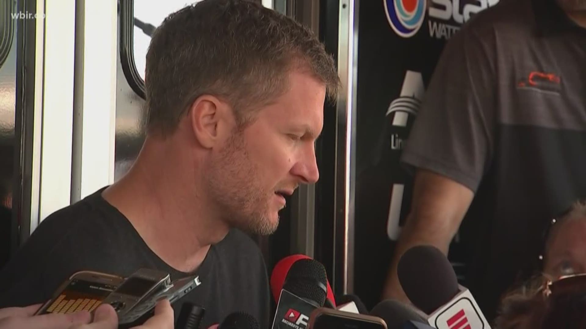 Dale Earnhardt Jr. spoke to the media two weeks after he and his family escaped a fiery plane crash in East Tennessee. Earnhardt will be back in the driver's seat this weekend for the first time since that crash.