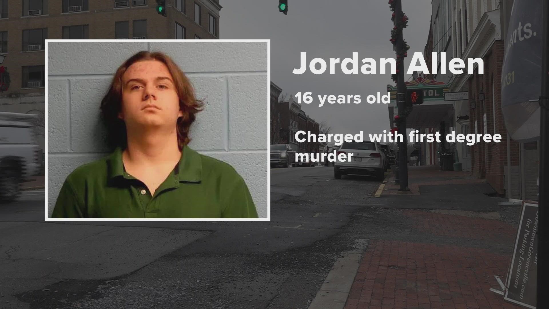 Jordan Allen was assigned a lawyer in court and awaits a grand jury decision.