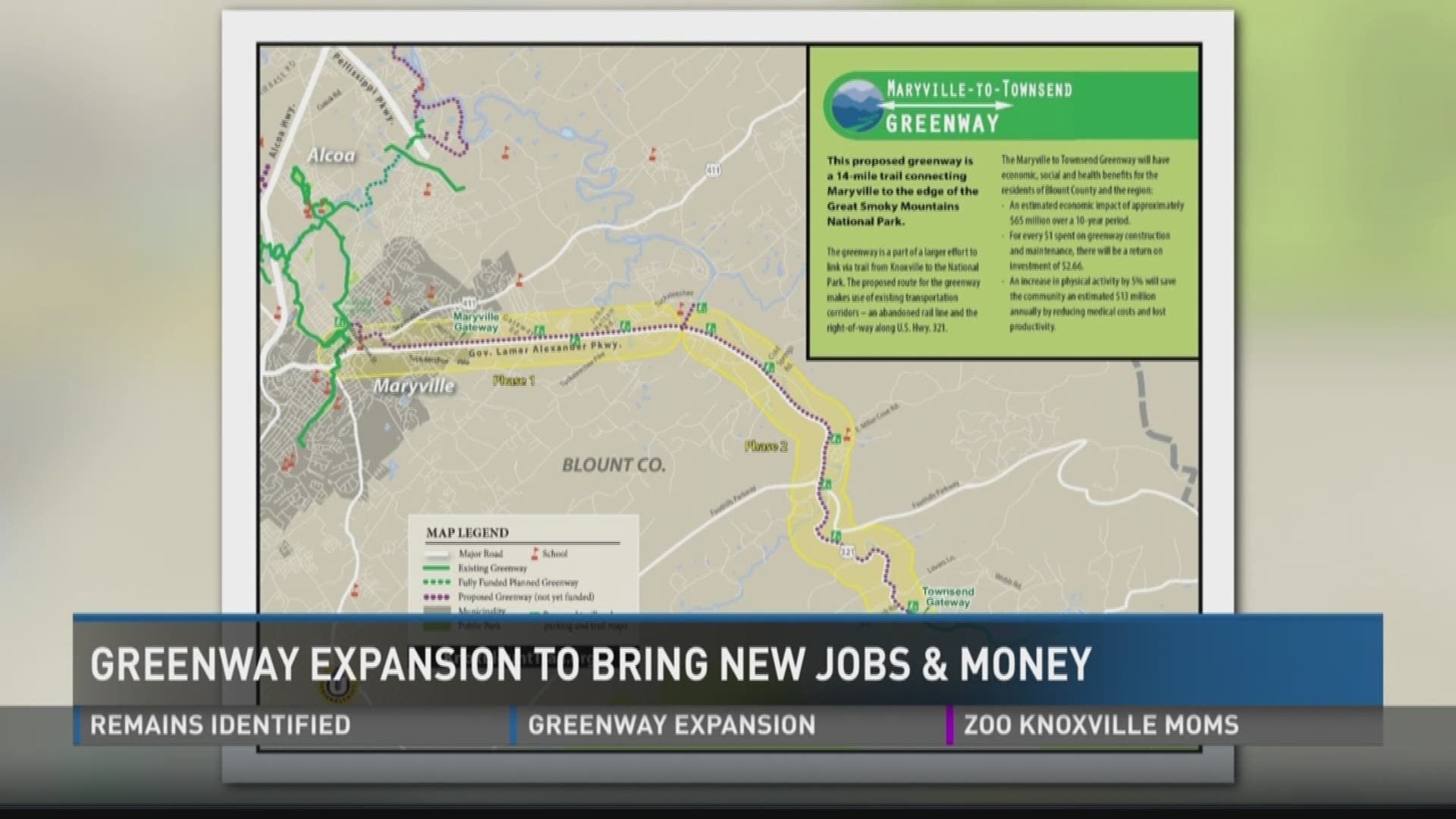 Carol Evans with Legacy Parks talks with John Becker about how a new greenway will bring jobs and money
