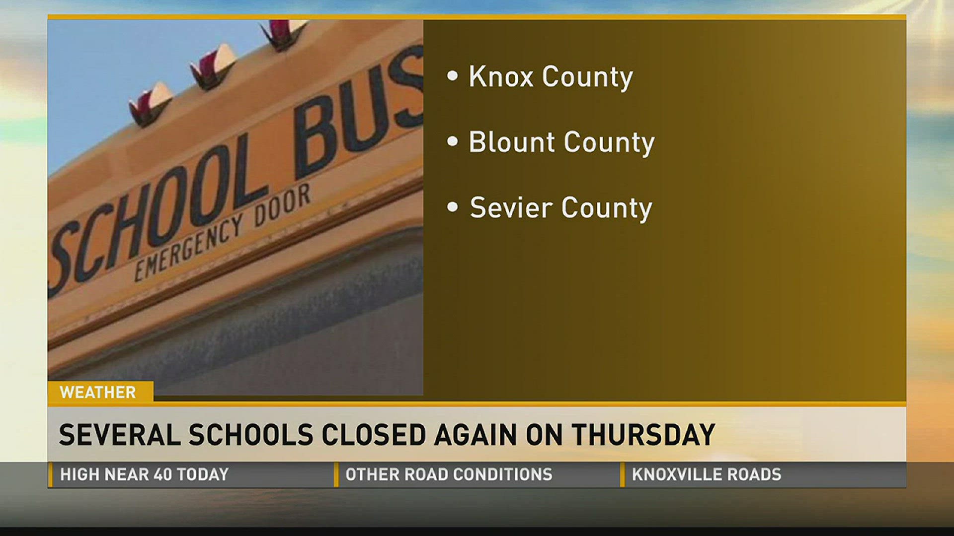 More than 280 schools and businesses are closed across East Tennessee Thursday.