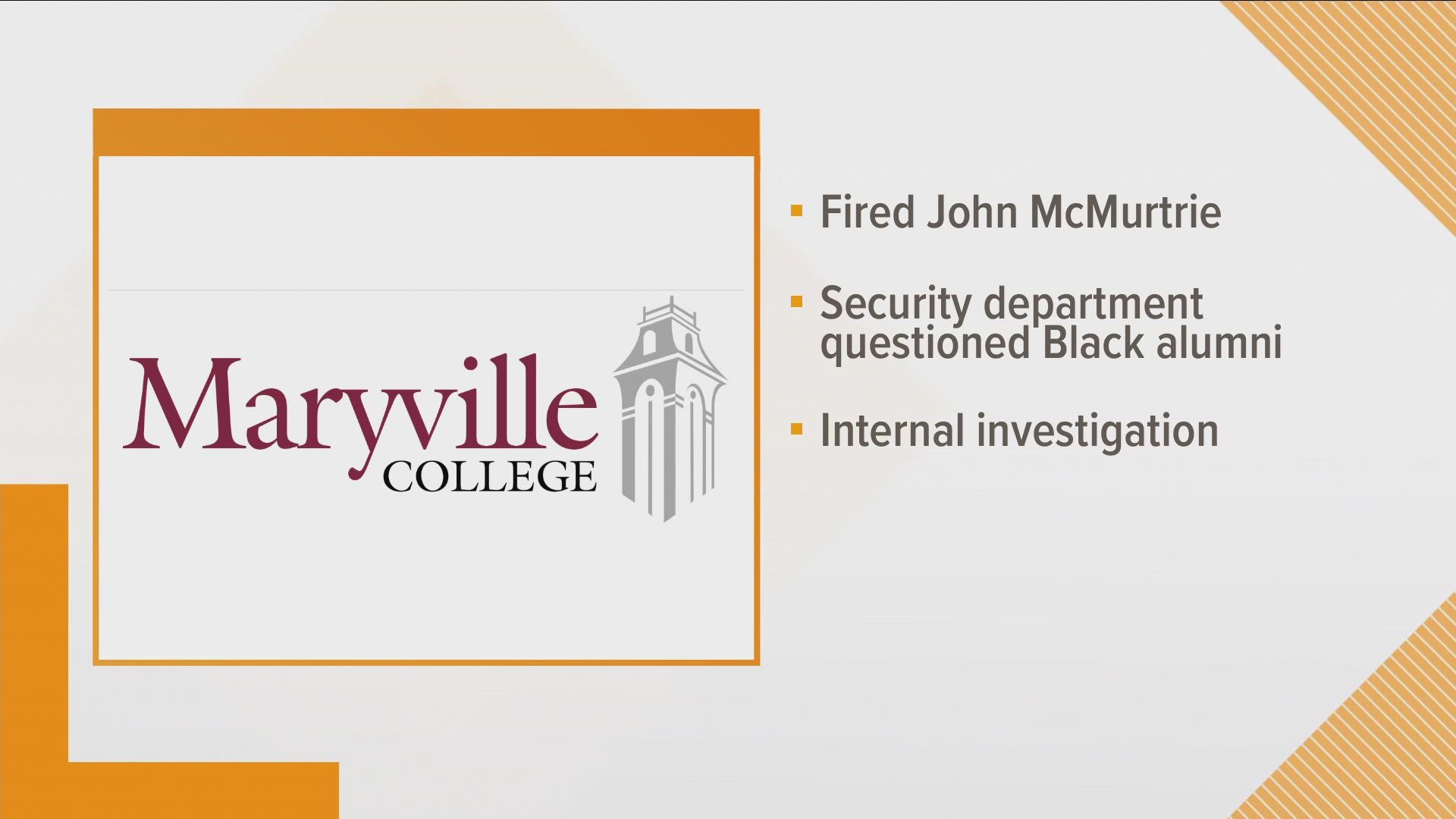 A letter to students says a member of the security department stopped and questioned a black alumnus in the road on campus, which made that graduate feel unwelcome.