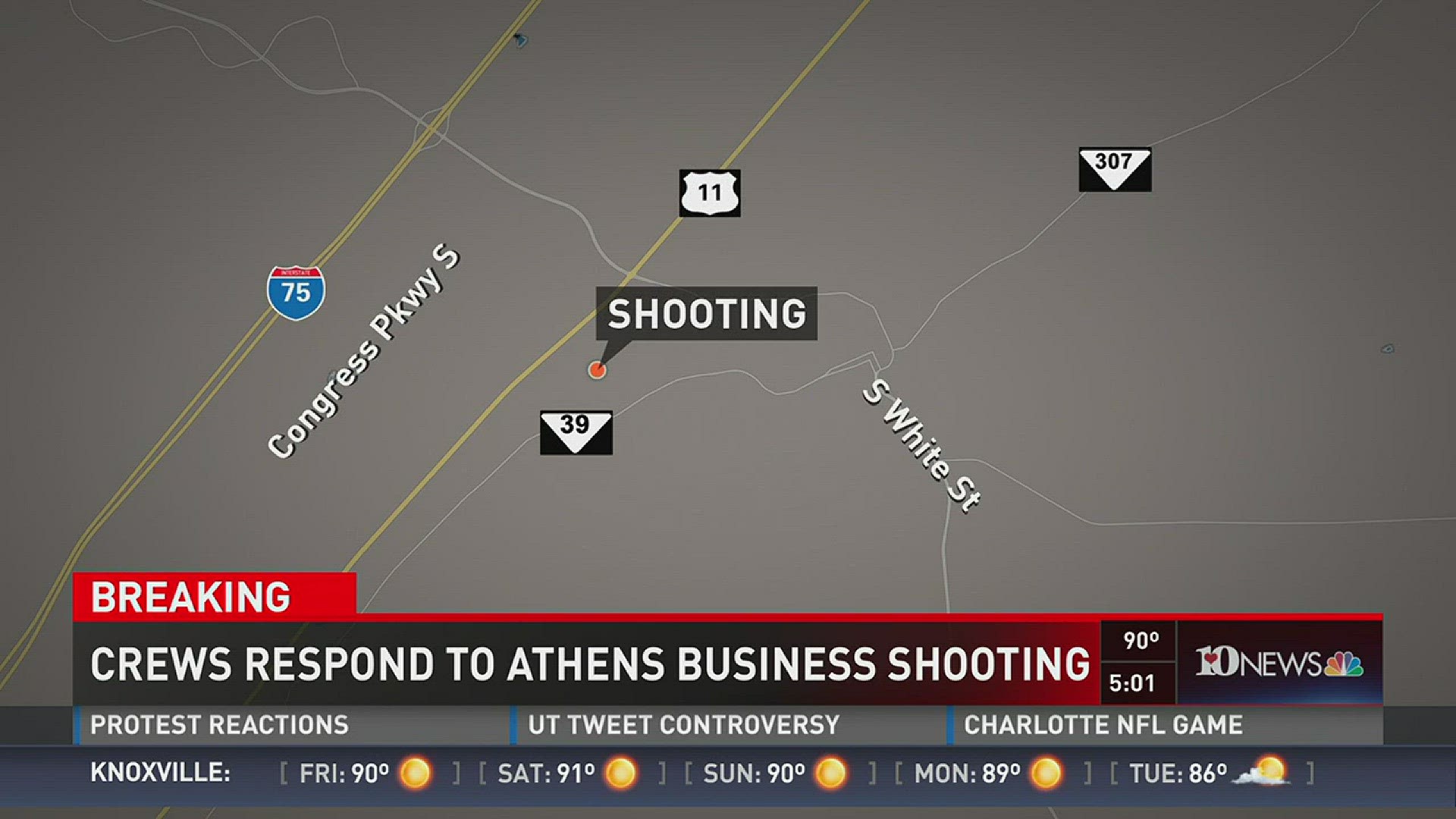 Authorities are investigating a report of a shooting at Thomas & Betts in Athens, Tennessee, according to McMinn County dispatch.
