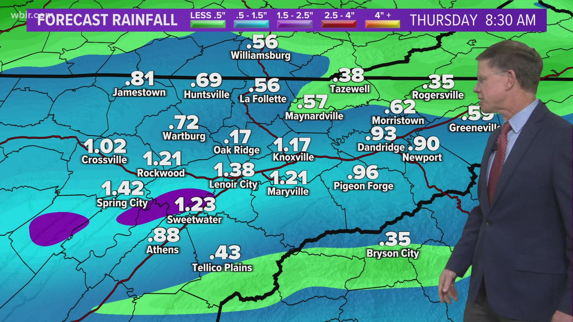 Parts of East Tennessee could see strong to severe storms this Wednesday evening along with the potential for heavy rainfall & possible flooding.