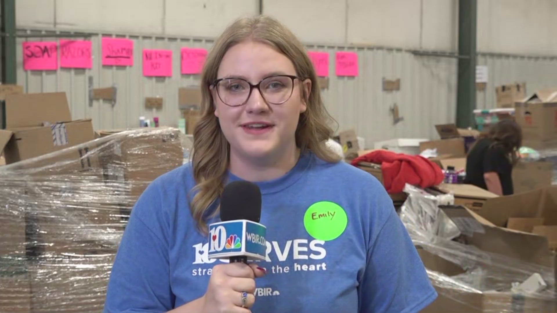 From cases of toothpaste and toothbrushes to large amounts of clothes and shoes, volunteers are at work sorting through necessary resources.