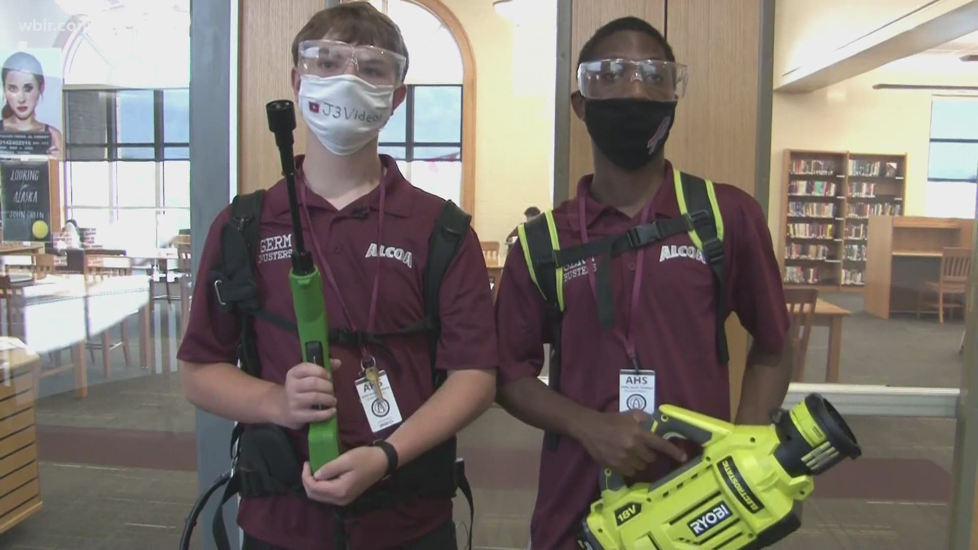 Forget Ghostbusters, these two special education students at Alcoa High School are on the Alcoa City Schools payroll to be the "Germ Busters!"