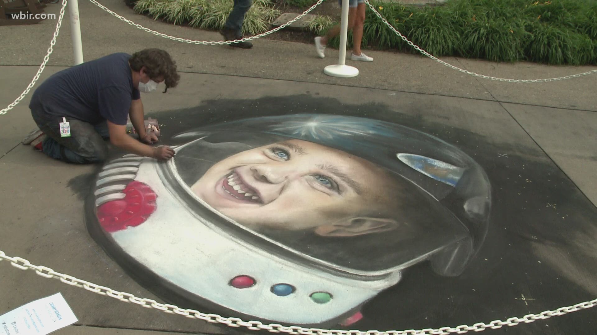Chalk artists turned The Island in Pigeon Forge into their temporary canvas on Sunday.