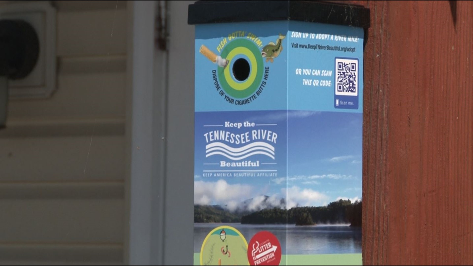 Marinas along the Tennessee River are installing art-wrapped waste bins to keep cigarettes out of the water. The metal containers will be installed along the river in five states, including our area.