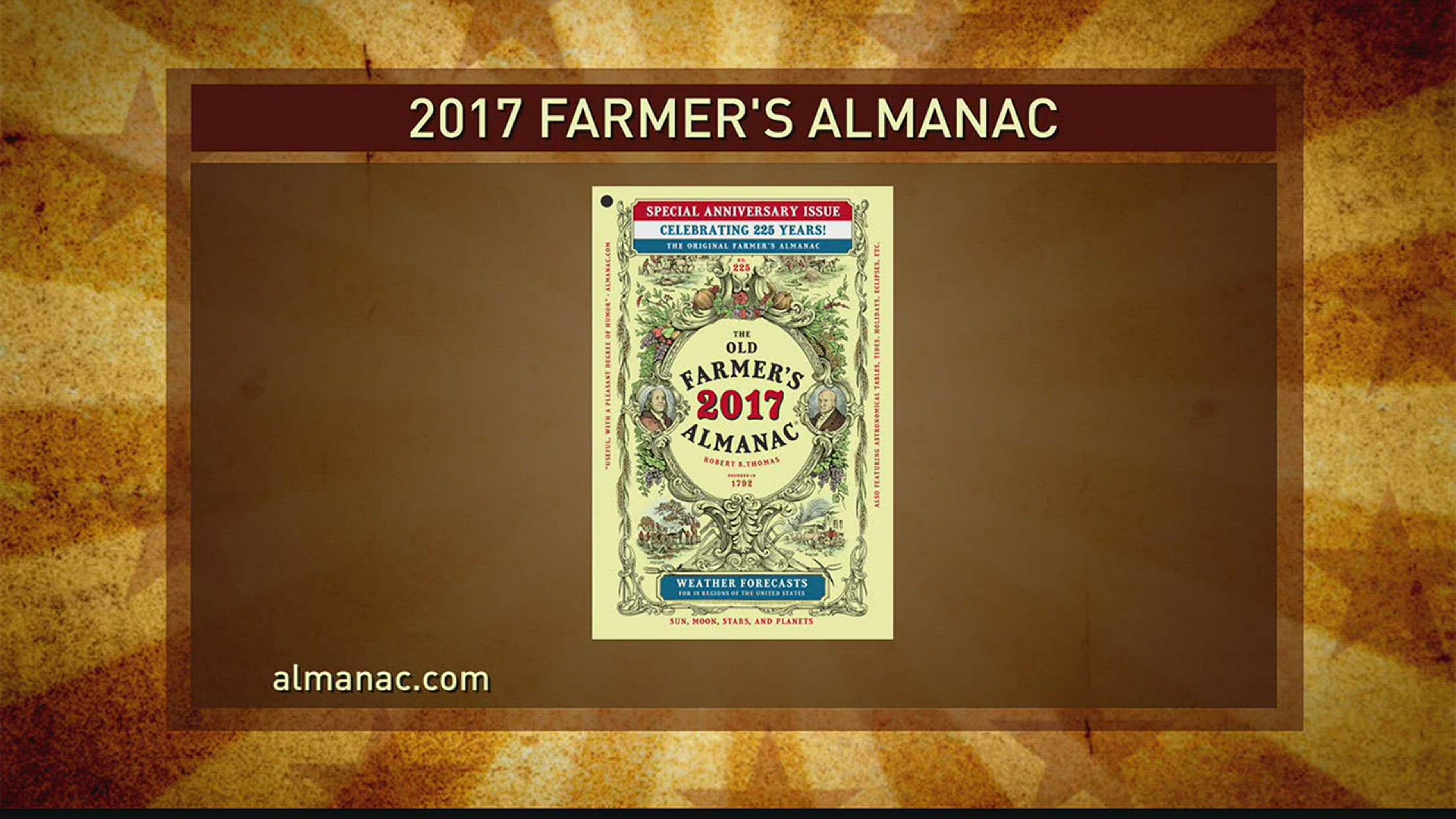 September 28, 2016Live at Five at 4An interview with Tim Clark, one of the faces and voices of The Old Farmer's Almanac 2017 is on sale now. For more information visit almanac.comTitle: Light The Night walk set for October 25, 2016