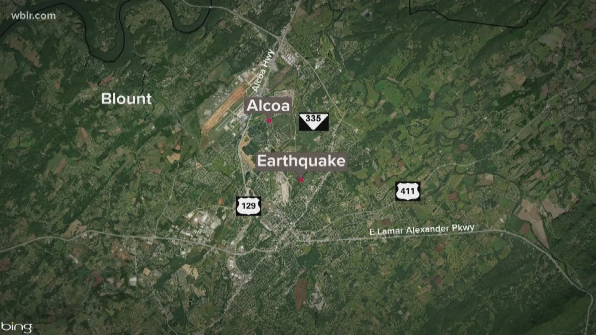 The USGS said a 3.0 magnitude earthquake hit the Alcoa area around 4 a.m. Monday.