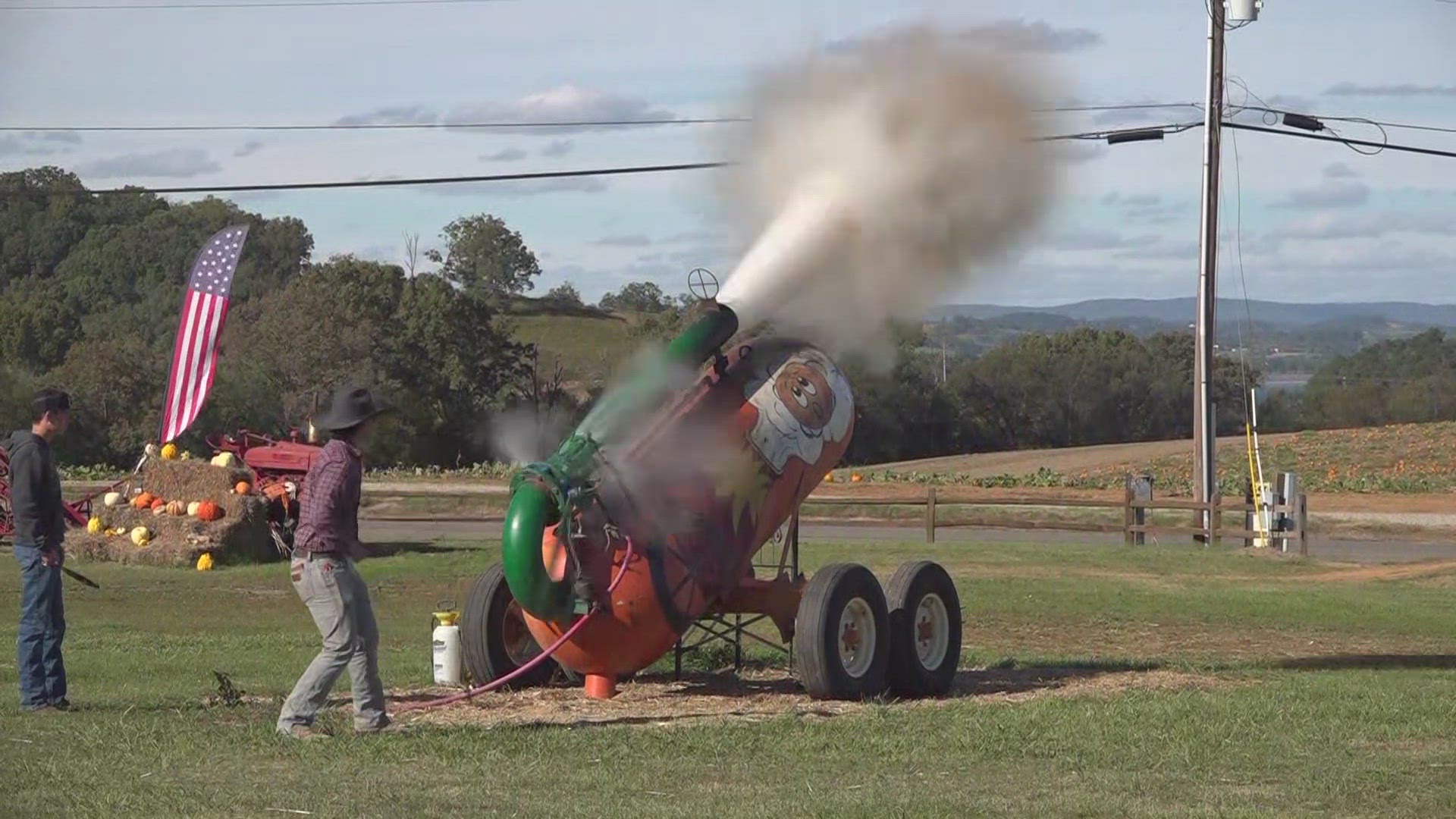 It's feeling like fall, which means it's time to launch some pumpkins...?