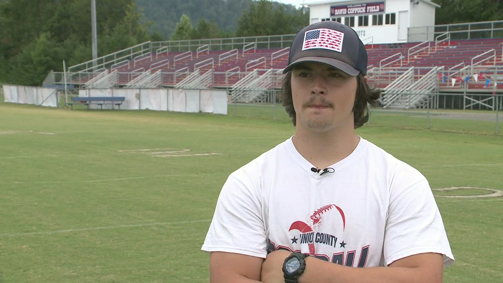 Union County defensive end Andrew Kitts talks about the Patriots ending their 28-game losing streak.