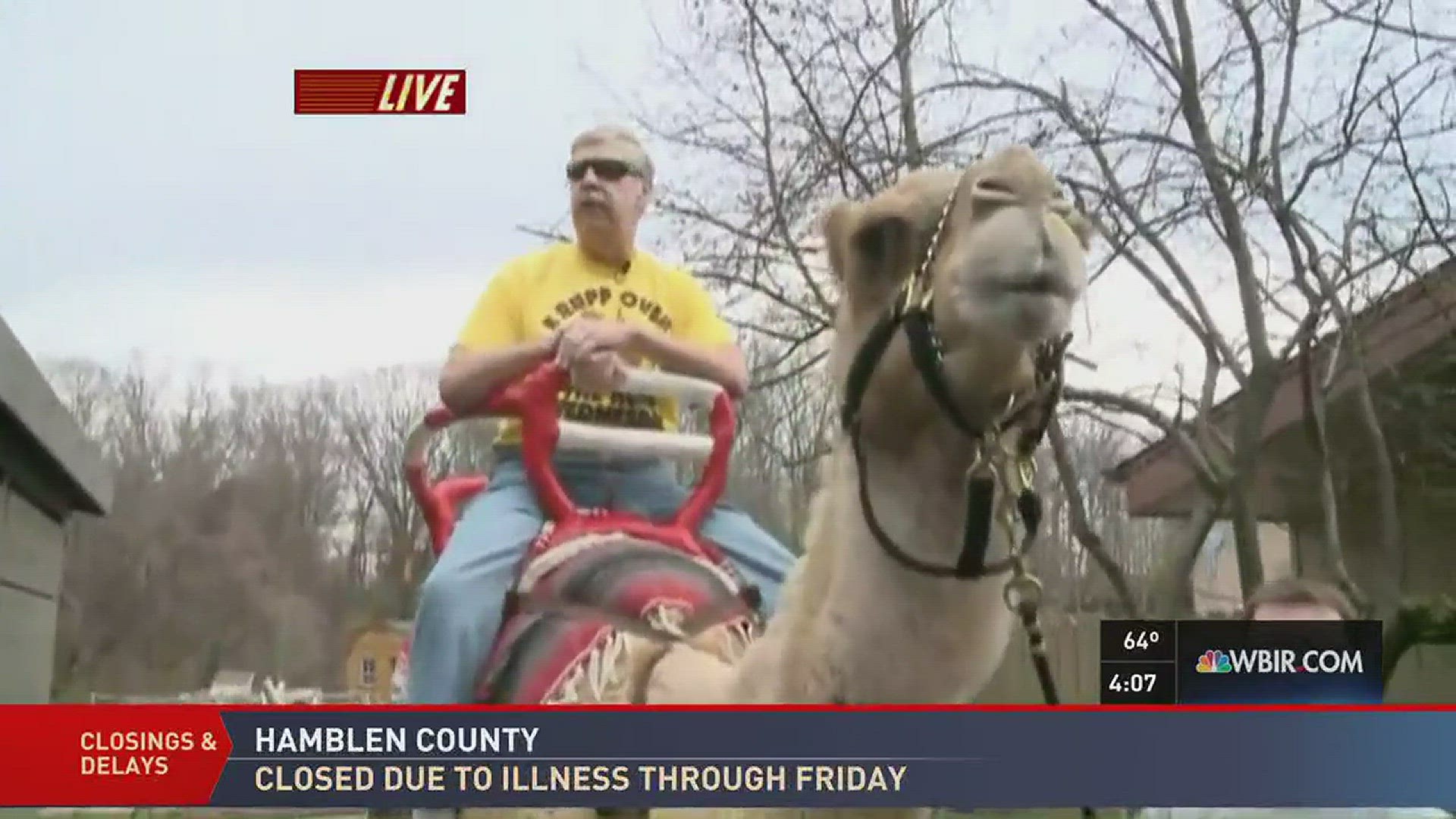 For years, Ed Rupp has been getting folks ready for the weekend with his Wednesday "Hump Day" routine on 10 News Today. Zoo Knoxville reunited Ed and Debbie, who he mentions Wednesday morning and they rode a camel together. Live at Five at 4-2-8-17 Live a