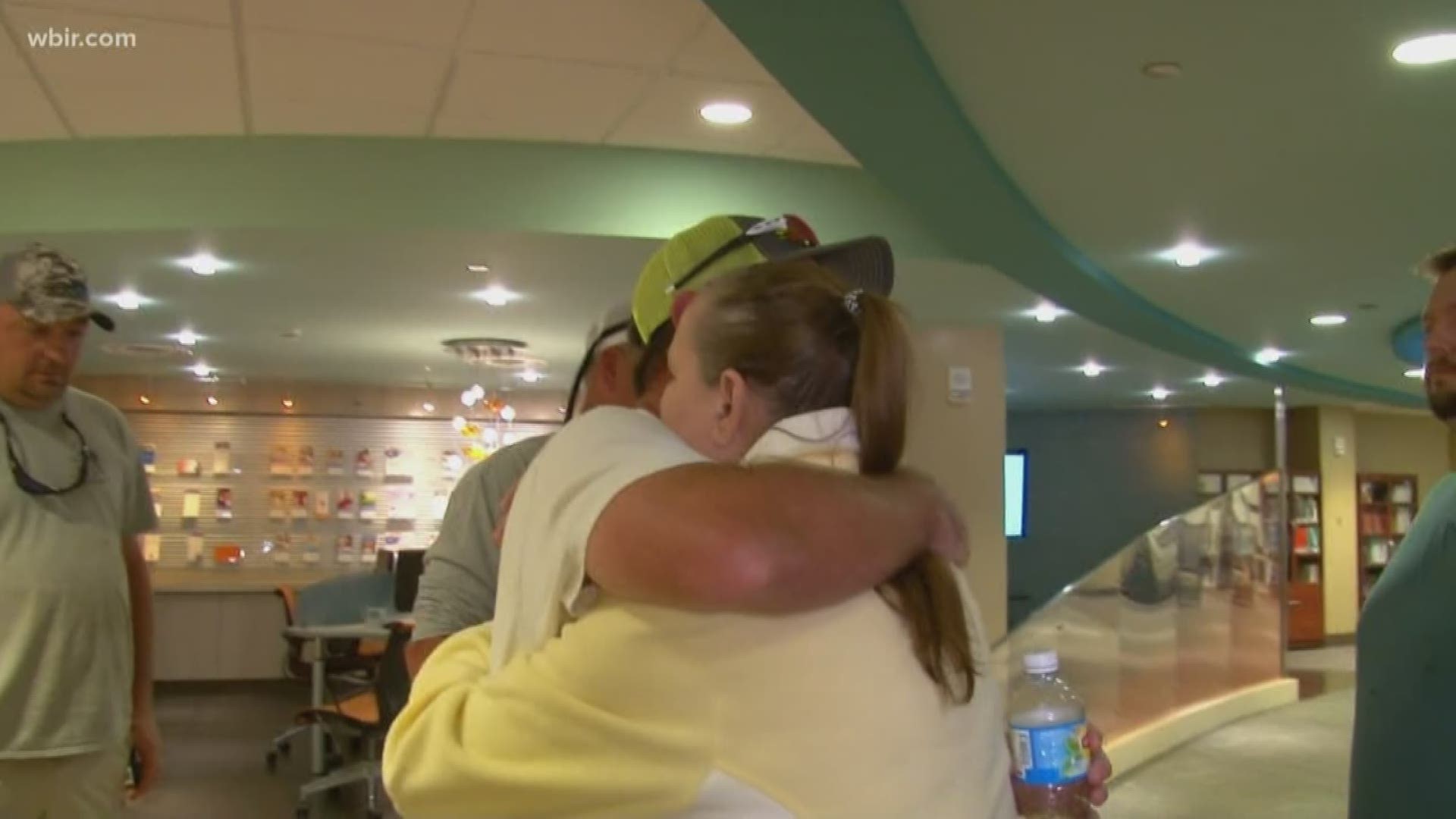 57-year-old Ronald Greene was with his friend near Fort Loudoun Dam Monday when their boat overturned.  An emotional reunion happened Tuesday as the family thanked the fisherman who saved their husband and father.