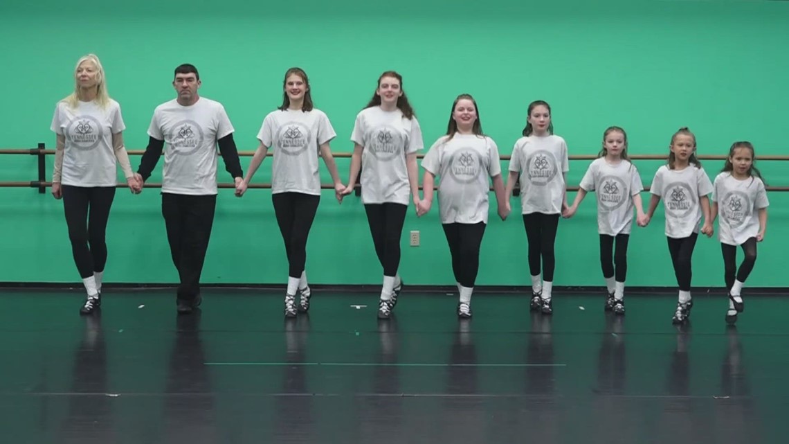Irish dancers get ready for St. Patrick's Day