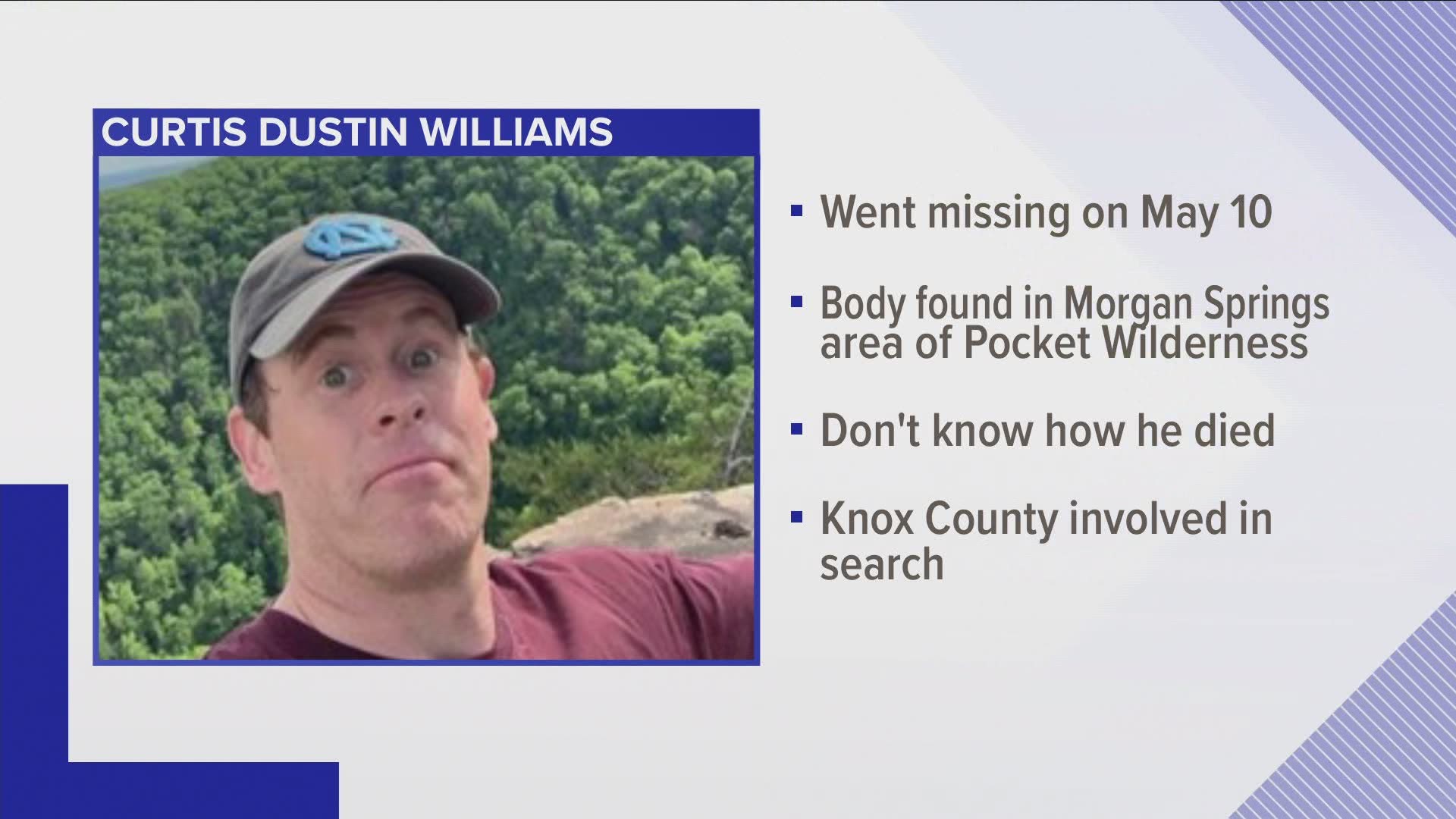 The man had been missing since May 10. Recovery crews found his body in a remote area of Rhea County.