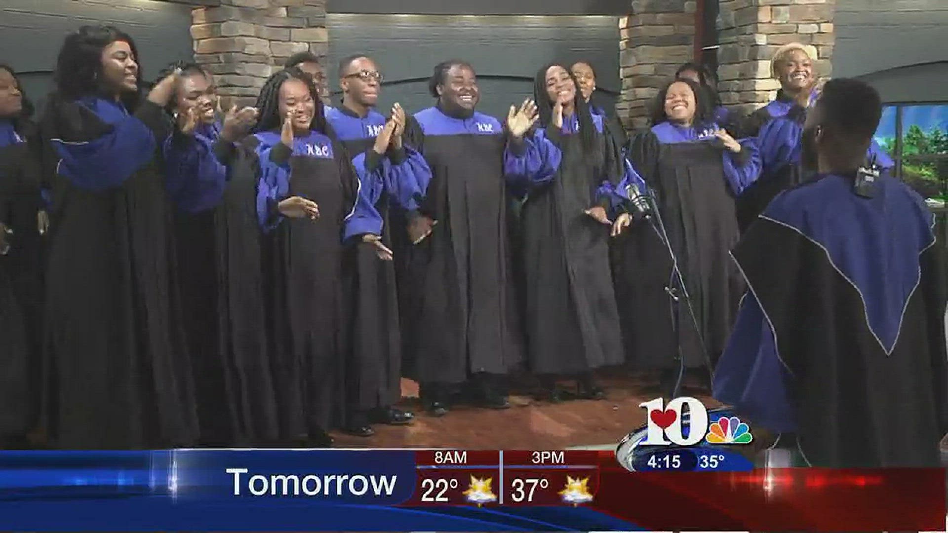 Members of the award-winning Howard Gospel Choir based in Washington D.C. perform on Live at Five at Four as part of their Spring Break tour.