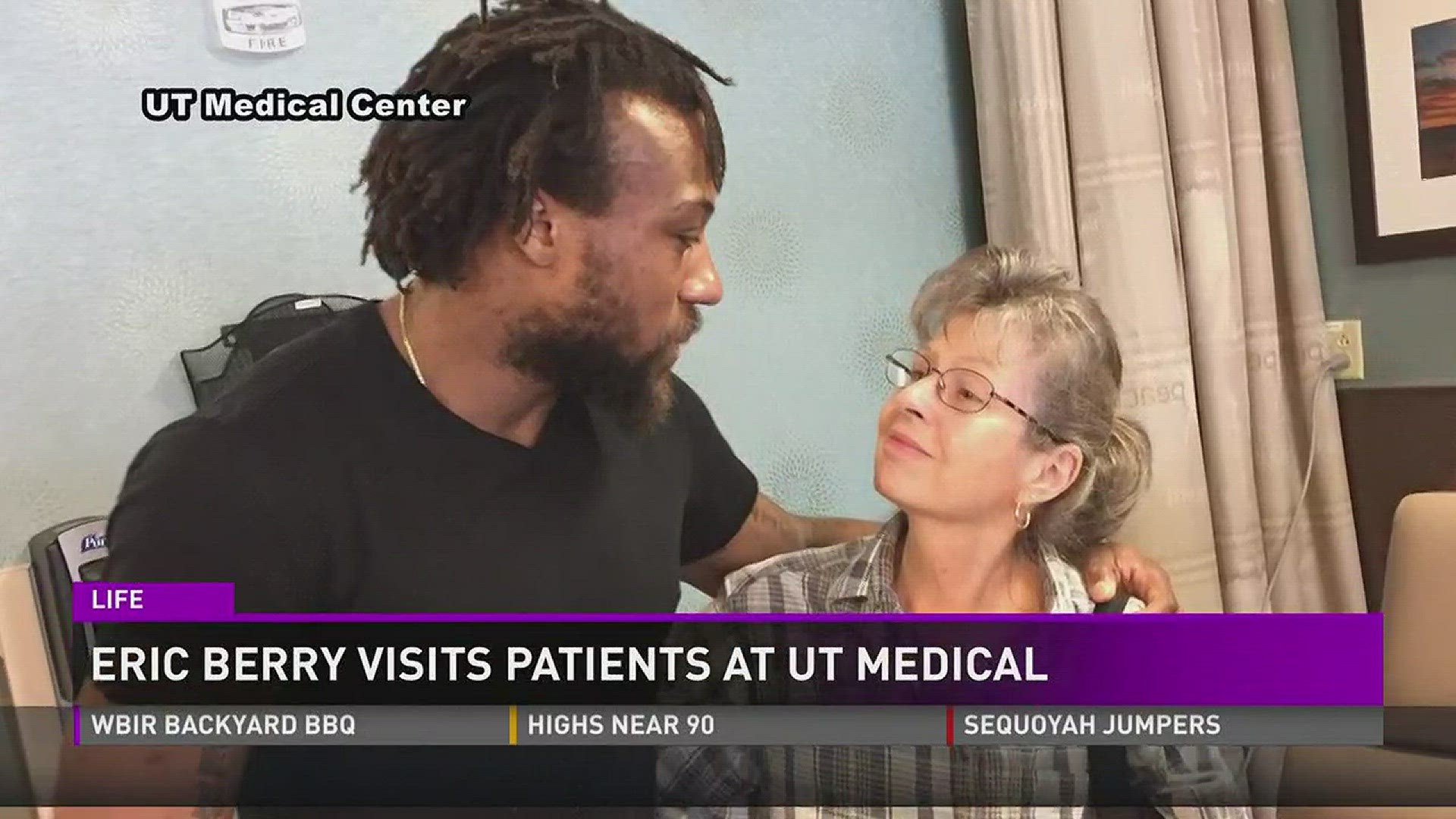 VFL and cancer survivor Eric Berry paid a visit to patients at UT Medical Center's cancer institute.