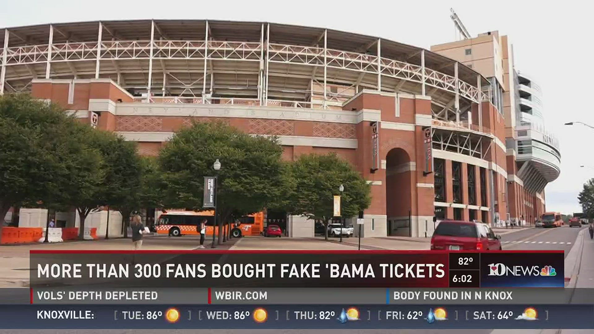 Oct. 17, 2016: UT's ticket office says more than 300 people purchased counterfeit tickets for UT's game against Alabama.