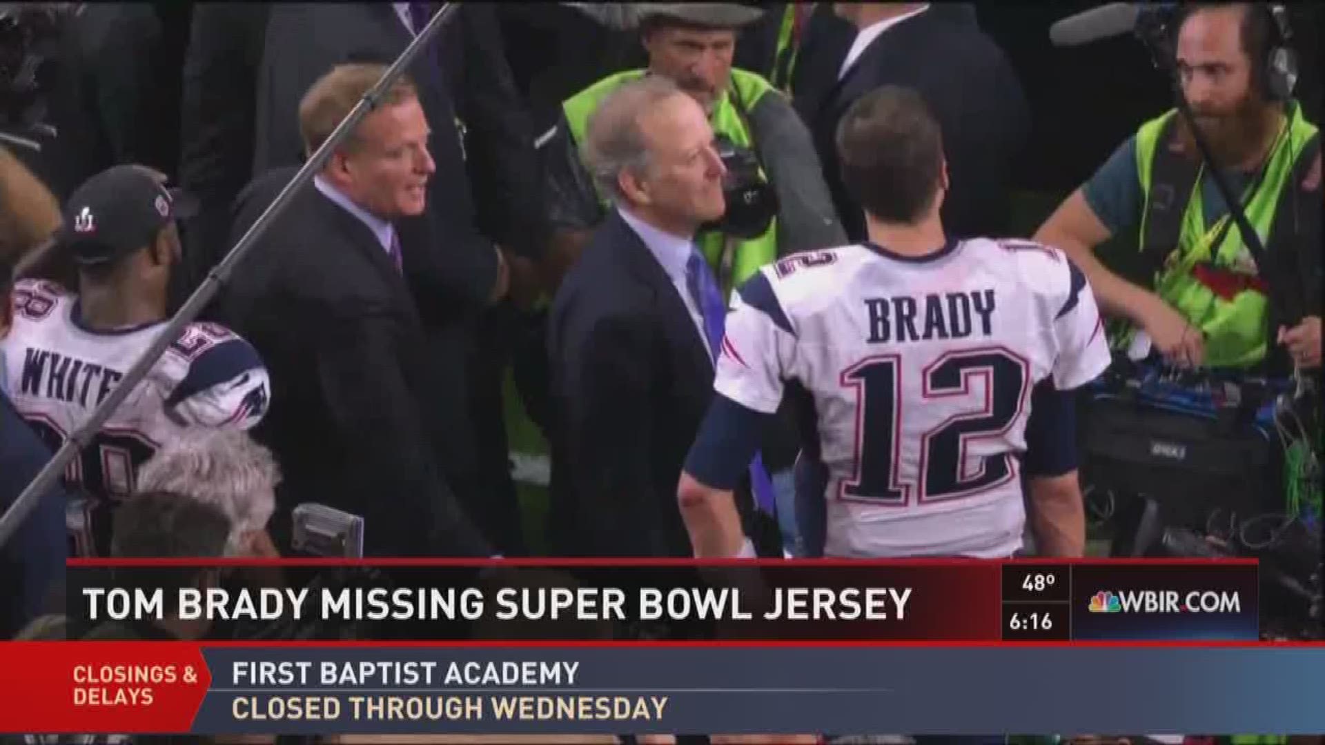 Tom Brady's jersey from Super Bowl LI is still missing.