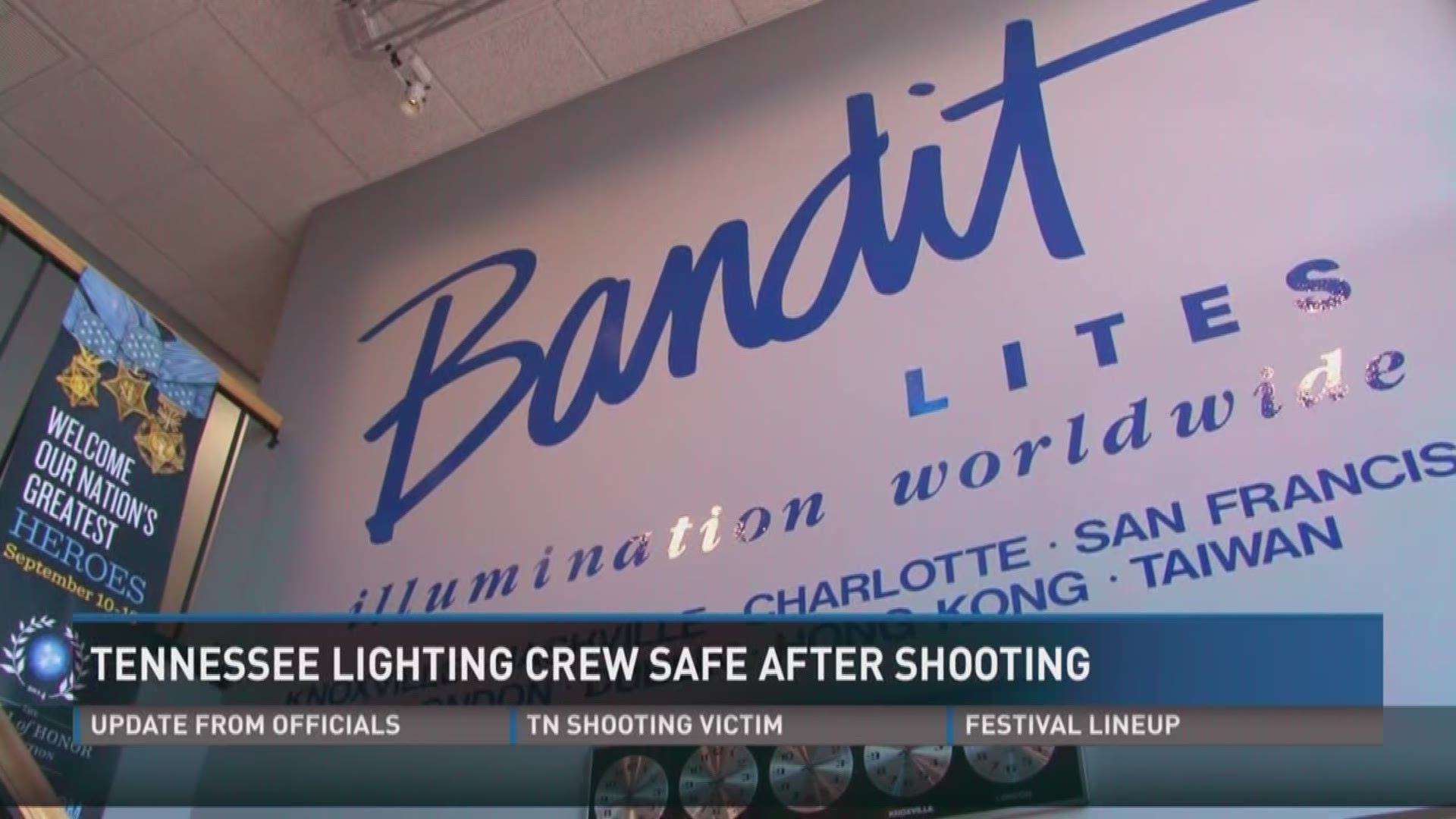 Oct. 2, 2017: Crew members with Knoxville's Bandit Lites were on stage when gunfire rang out at a concert in Las Vegas.