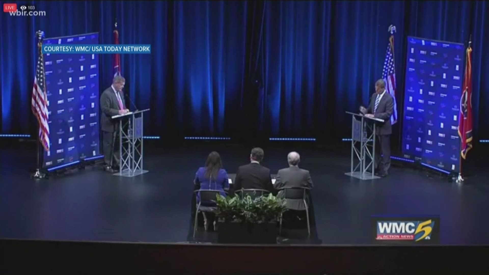 The two candidates vying to be Tennessee's next governor took part in their first debate in Memphis.