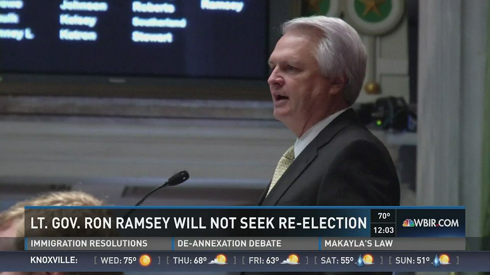 Lt. Gov. Ron Ramsey will not seek re-election.