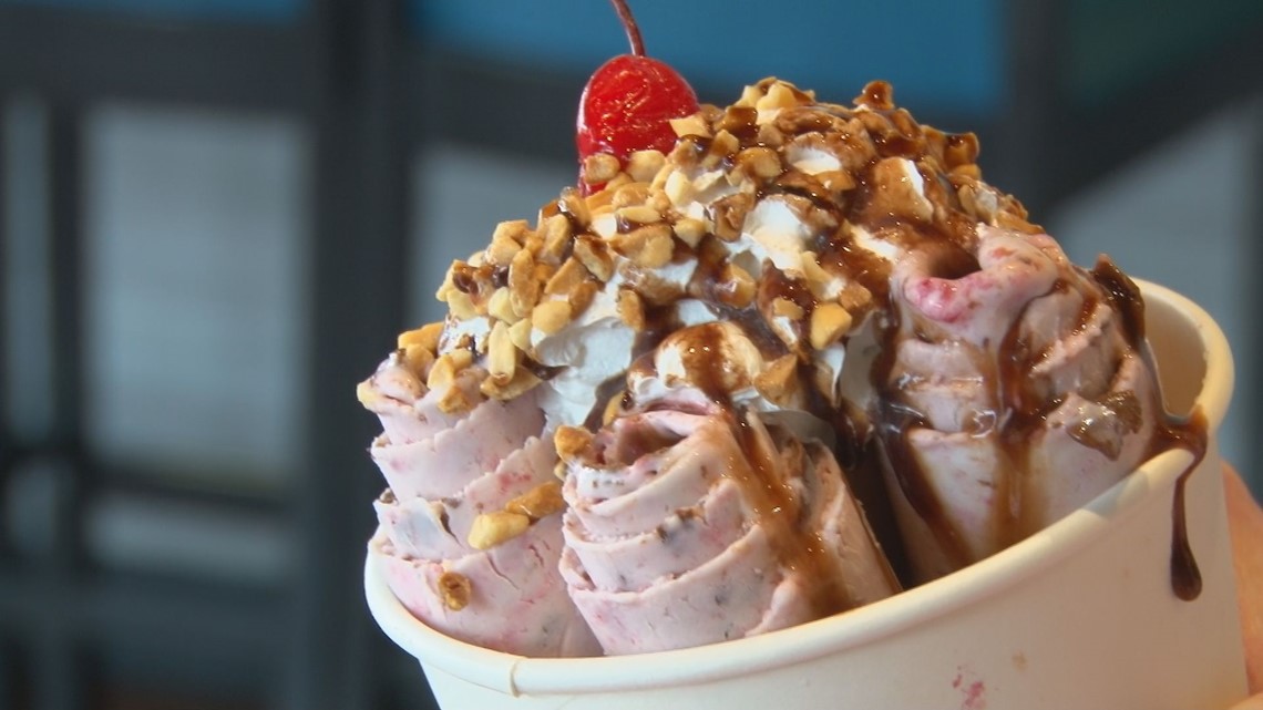 This ice cream is curled to order