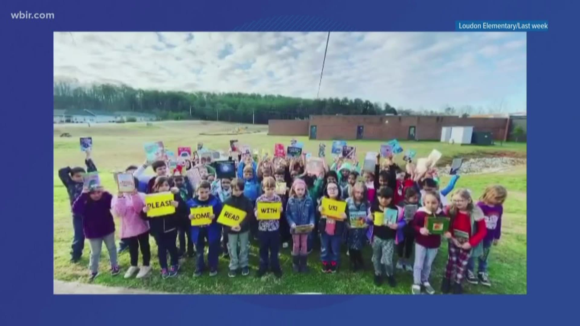 Students at Loudon Elementary issue an invitation to driver Trevor Bayne to read at their school for Read Across America. March 2, 2020-4pm.