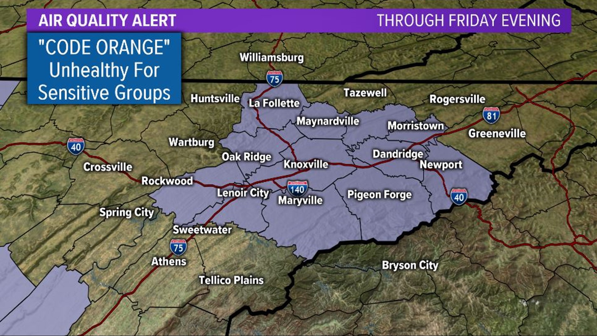 Code Orange air quality alert issued for Knox & surrounding area ...