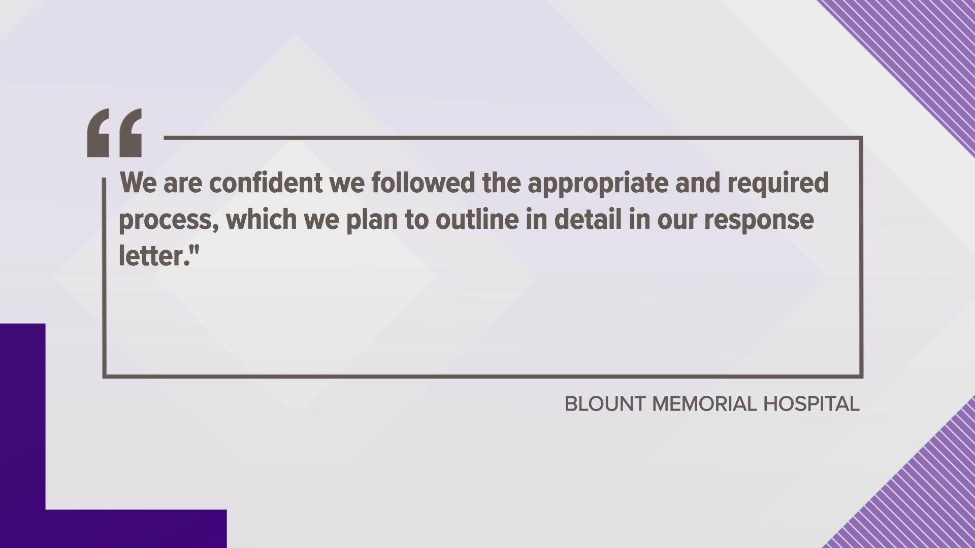 The mayors of Alcoa, Maryville and Blount County wrote a letter to Blount Memorial Hospital saying they heard several concerns from people about their CEO selection.