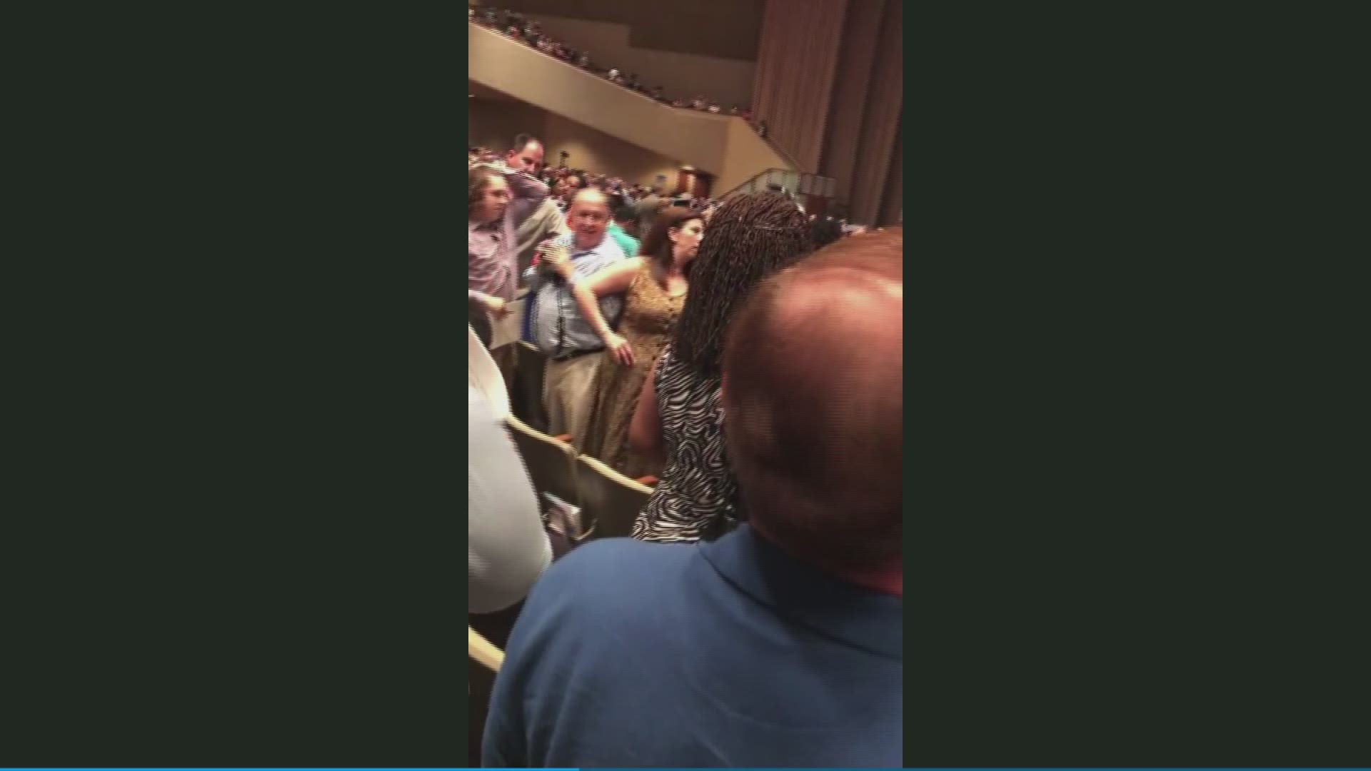 **Warning, contains adult language** A fight broke out during the Arlington High graduation at students were processing into Bellevue Baptist Church. Submitted to The Commercial Appeal