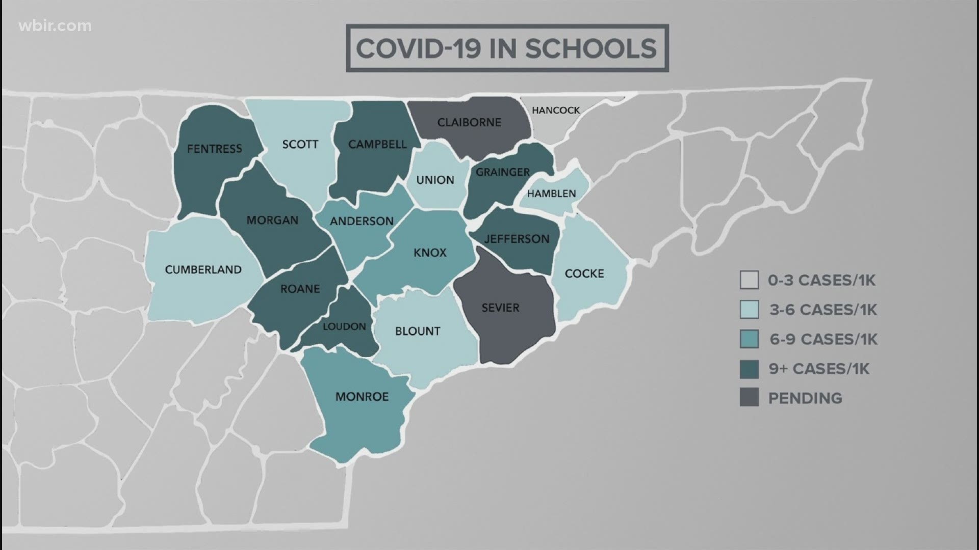 As of Friday, more than 1,350 cases of COVID-19 have been confirmed at several schools across East Tennessee.