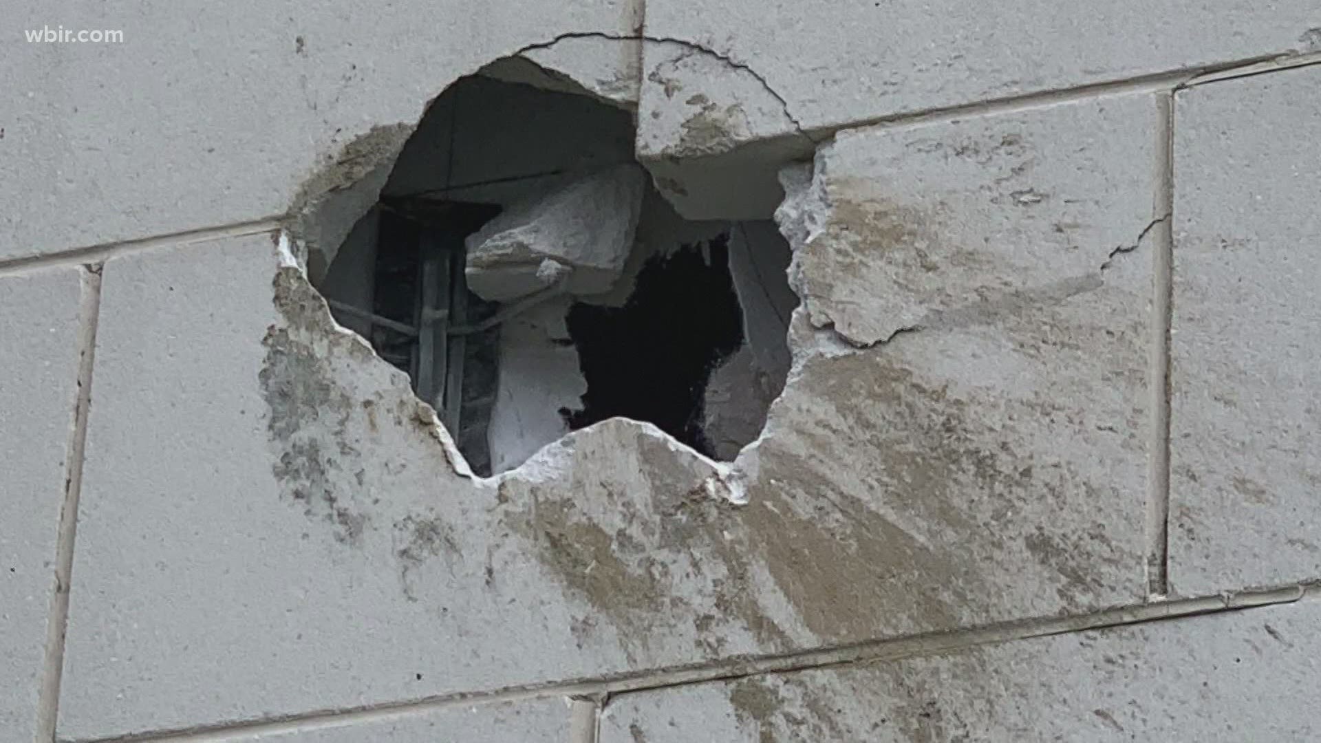 A hillside excavation gone wrong sent a barrage of rocks flying at Lincoln Memorial University, causing a scare and quite a bit of sporadic damage.