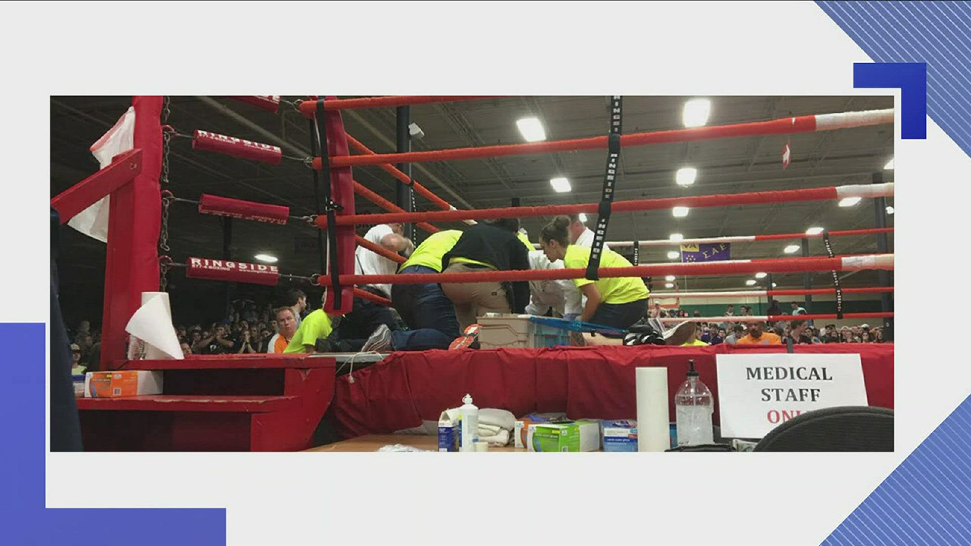 Feb. 23, 2018: A boxing tournament with UT fraternity members was called of early after a boxer collapsed between rounds and didn't get up.