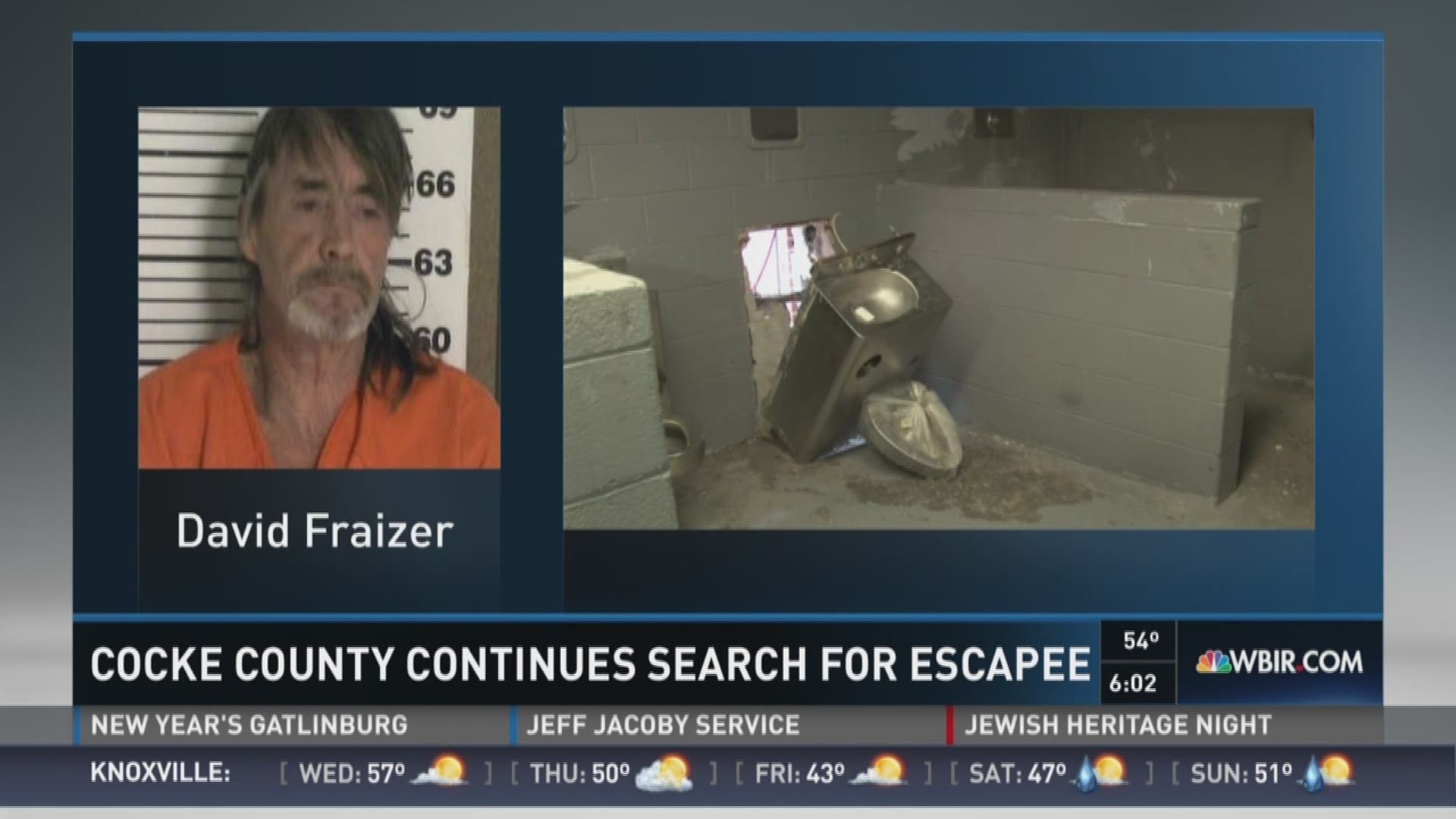 Dec. 27, 2016: The search continues for the last of six inmates that escaped from the Cocke County Jail Annex early Christmas morning.
