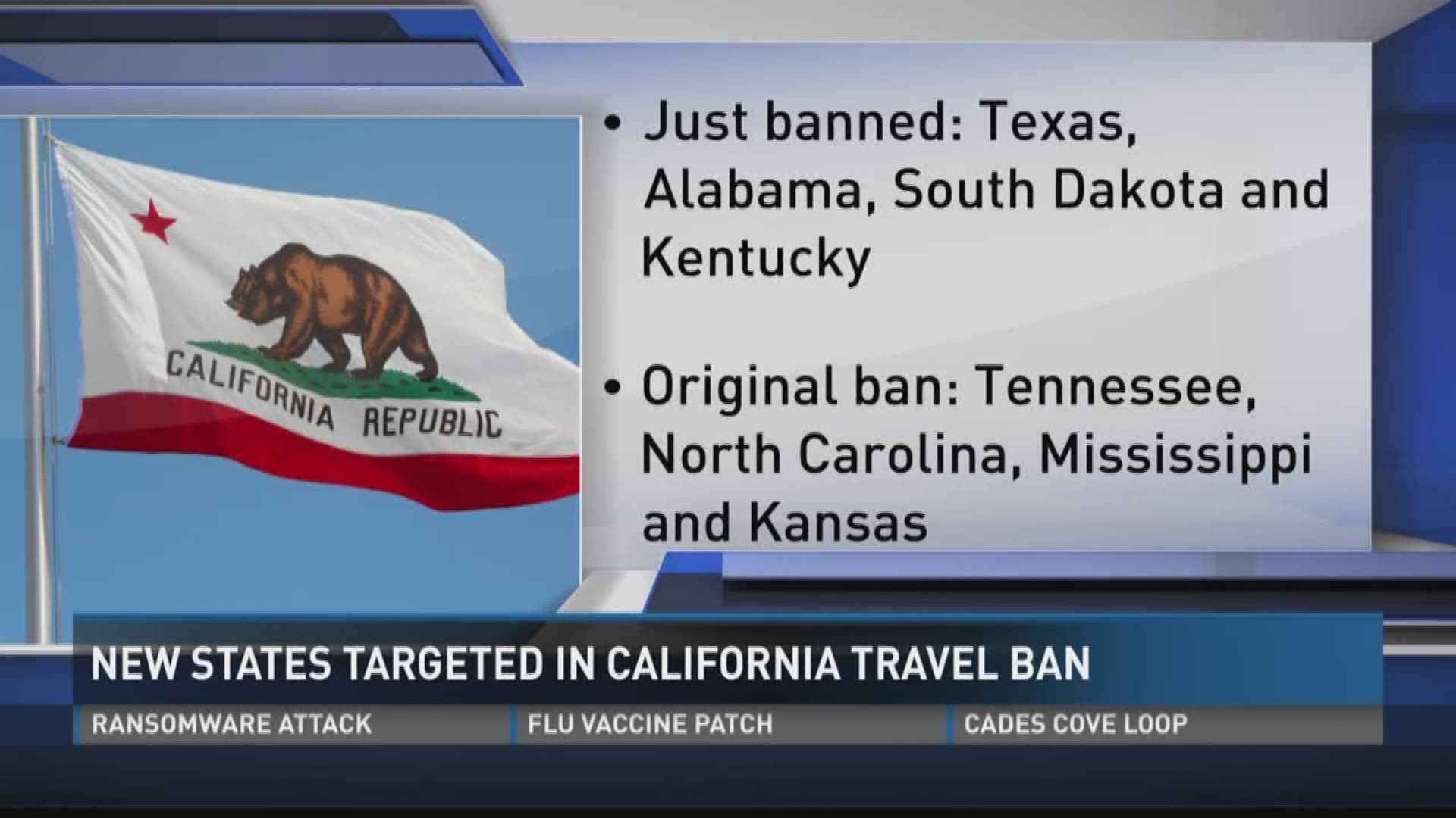 Tennessee and seven other states are part of the ban. 