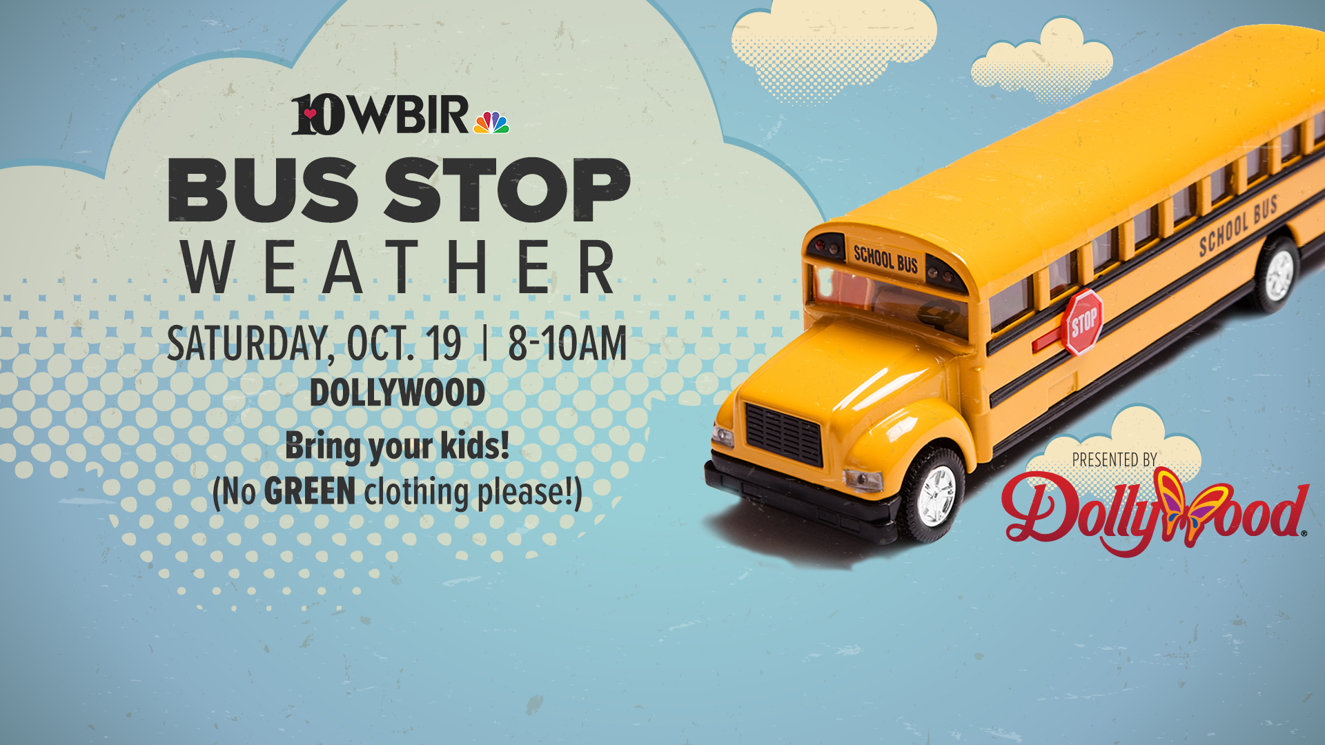 Bring your kids to Dollywood for the bus stop weather photoshoot