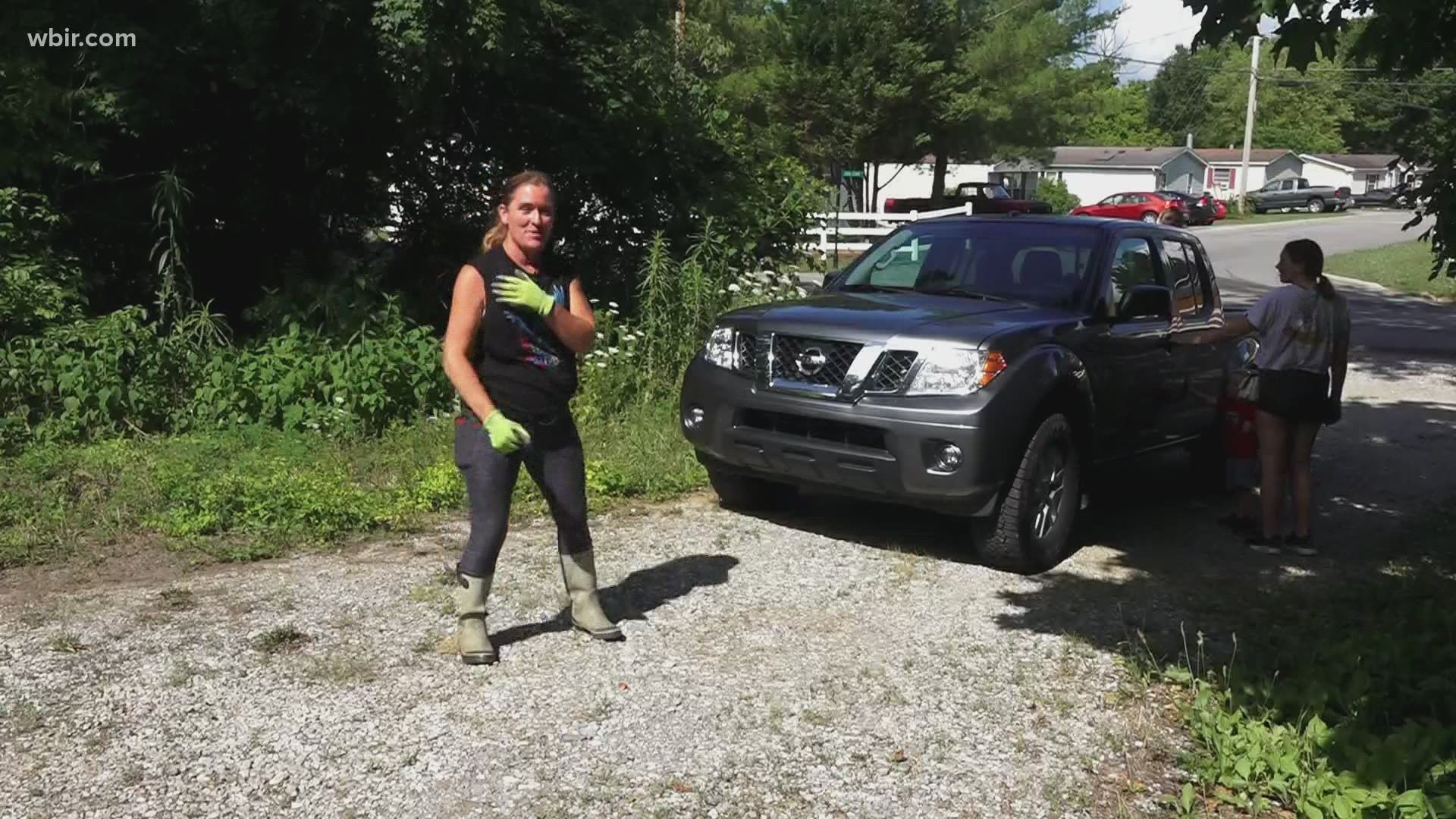An anonymous donor gifted Brandy Brogdon a Nissan truck so she can haul more litter and bigger trash items away from the side of the road.