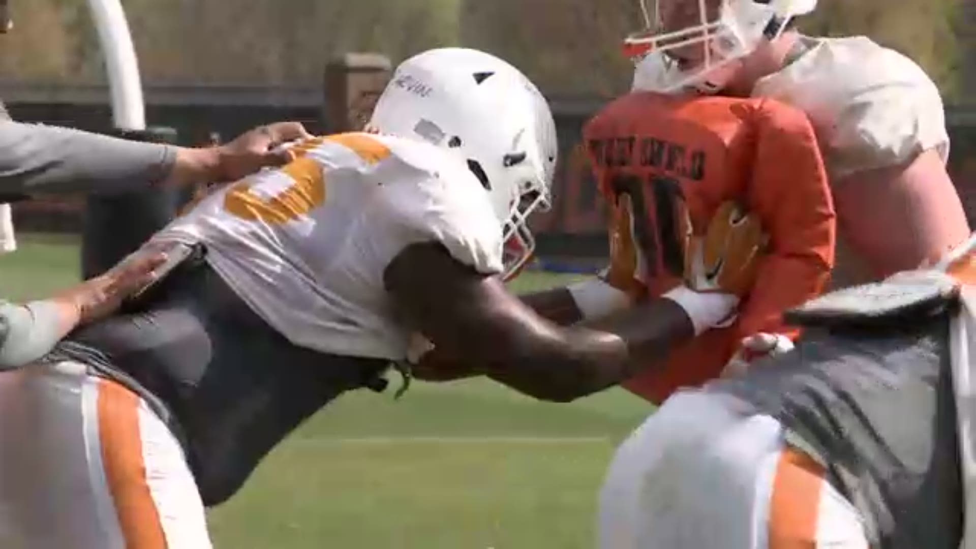 Video from the Vols' spring practice, including #10 Tyler Byrd working out at wide receiver.