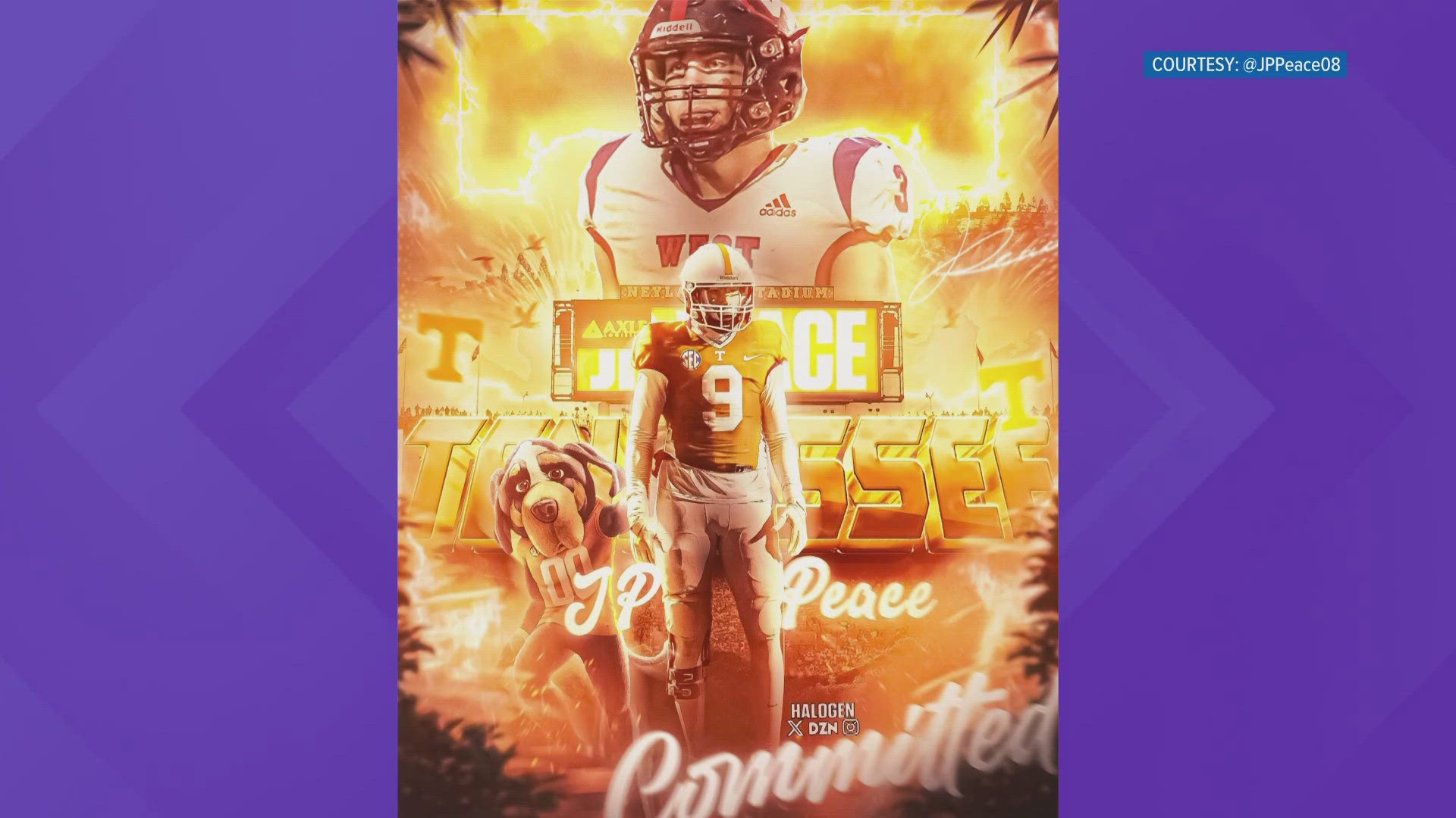 JP Peace, grandson of former head coach Phillip Fulmer, commits to Tennessee, marking the first 2027 class pledge.
