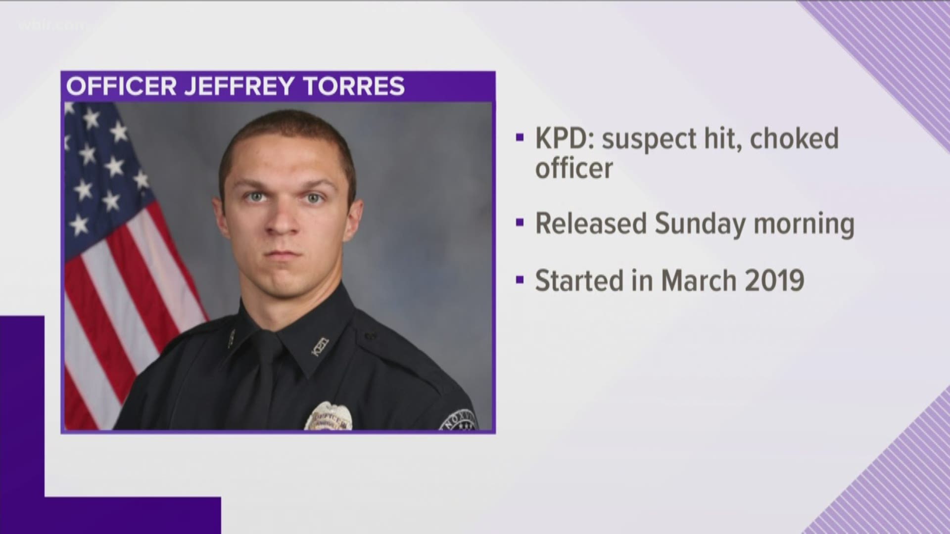 Police say 25-year-old Donald Laymance attacked KPD officer Jeffrey Torres.